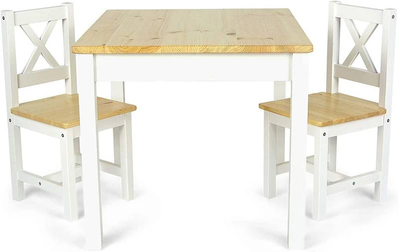Le Table En Bois POLA (blanc/pin) 3 Le Table En Bois POLA (blanc/pin)