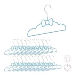 Lot De 20 Cintres Boucle Enfants Bleu