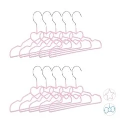 Lot De 10 Cintres Pour Enfants Cœur Rose