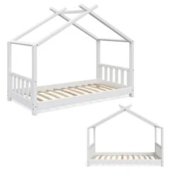 Lit Cabane Design 160x80cm Blanc -Pinolino || Roba || VIDAXL Soldes Magasin 6303d859667a4d6698c48c5e8b20ed8f