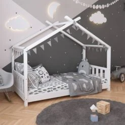 Lit Cabane Design 160x80cm Blanc -Pinolino || Roba || VIDAXL Soldes Magasin 73a4b2e4f8fd4326bd017bb20dea4331