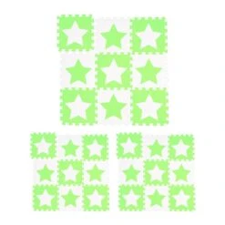 27x Pièces De Tapis De Jeu Blanc-vert